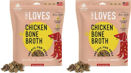 Miniatura 5 de Farmland Traditions Tiny Loves Premios de Entrenamiento de Cecina para Perros con Caldo de Huesos (Carne de Res, 32 oz.)