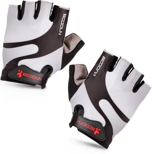 Guantes para bicicleta de BOODUN con almohadilla de espuma amortiguadora de golpes y respirable, guantes con medio dedo, B-001