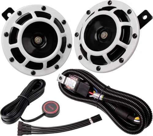 Miniatura 13 de FARBIN Bocina de coche impermeable tono súper fuerte 12V tono alto/tono bajo kit de bocinas gemelas de metal con rejilla protectora