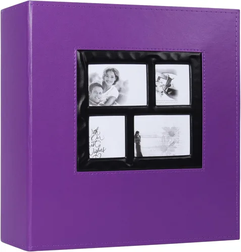 Miniatura 75 de Álbum de Fotos 4x6 para 300 Fotos Cubierta de Cuero PU Página Interior Negra para Álbumes de Boda Libro de Fotos Familiar Bebé Aniversario Bolsillo