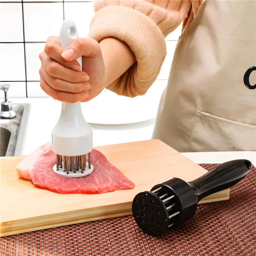 Miniatura 9 de Cuchillas de aguja de acero inoxidable herramienta ablandadora de carne con utensilios de cocina ultra afilados de profesión jacquard para ablandar