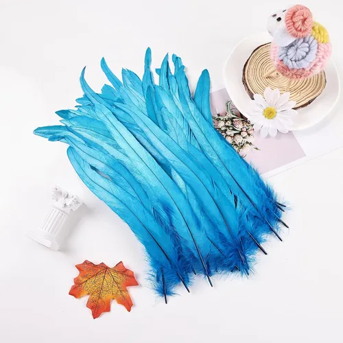 Miniatura 3 de iHUFeather Plumas de cola de gallo naturales, 50 plumas de cola de gallo de 10 a 12 pulgadas de largo, a granel para manualidades, disfraces