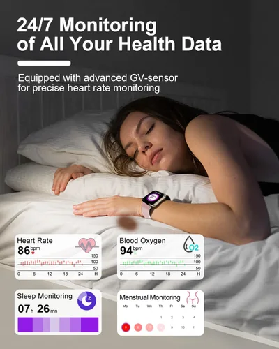 Miniatura 4 de Reloj inteligente, relojes inteligentes HD de 2.01 pulgadas para mujer, reloj de seguimiento de actividad física con monitor de presión Rosa