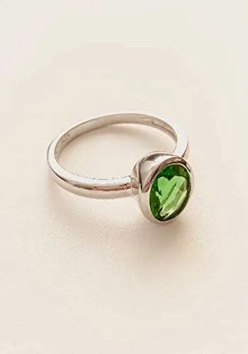 Miniatura 5 de R10709BG - Anillo clásico ovalado de 0.276 x 0.354in, 1,68 quilates, color verde