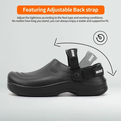 Miniatura 5 de Jacata Zapatos de chef antideslizantes para hombre, antideslizantes, para cocina, trabajo, con soporte de arco, resistentes al aceite, al agua