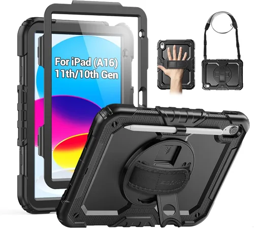 Miniatura 14 de SEYMAC Funda para iPad Air de 5ª/4ª generación de 10.9 pulgadas, Funda Protectora de Cuerpo Completo Resistente a Golpes con Protector de Pantalla