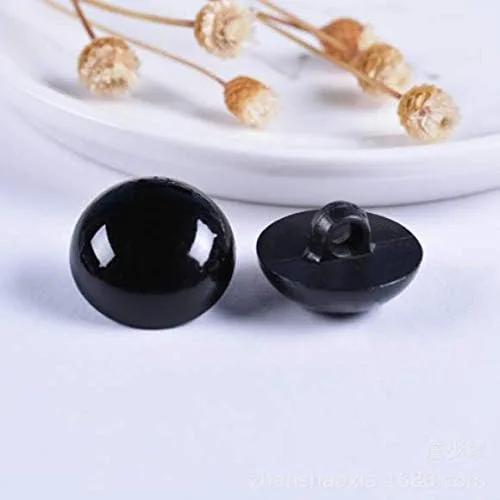 Miniatura 3 de DNHCLL 100 piezas de 0.394 pulgadas DIY de plástico negro sólido ojos de seguridad costura manualidades botones para oso muñeca marioneta juguete