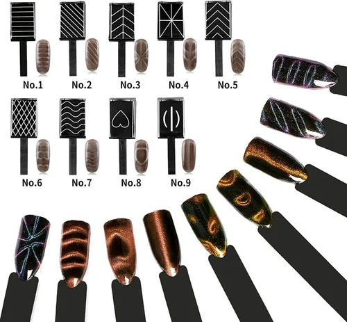 Miniatura 3 de Ideal Swan Juego de herramientas de esmalte de uñas magnético, esmalte de gel de ojo de gato 3D, herramienta de plástico de ojo de gato, ojo de gato