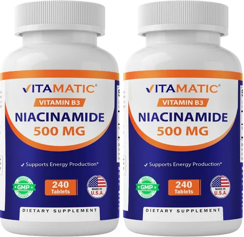 Miniatura 10 de Vitamatic Niacinamida 500 mg 240 Tabletas - Vitamina B3 sin rubor - Apoya la producción de energía