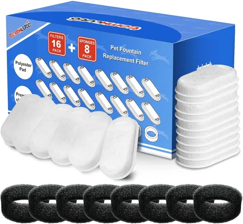 Miniatura 9 de Filtros de repuesto para fuente de agua para gatos oficiales de tomxcute – Paquete de 16 filtros de fuente de gato para fuente de agua para mascotas