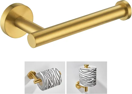 Angle Simple SUS304 - Soporte de papel higiénico dorado oscuro cepillado, soporte para rollo de papel de baño de acero inoxidable, dispensador de