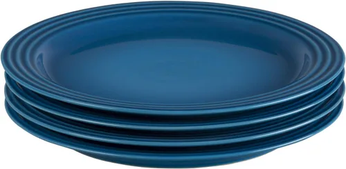 Miniatura 9 de Le Creuset Juego de 4 platos llanos de gres, 10.5 pulgadas cada uno, Caribe