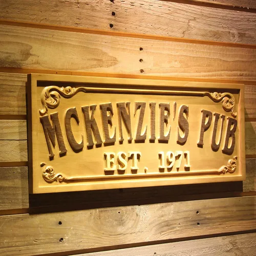 Miniatura 51 de ADVPRO wpa0053 - Letrero personalizado con nombre grabado en 3D de madera para el hogar, bar, cerveza, decoración del hogar, placas de casa de lago
