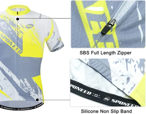 Miniatura 2 de sponeed Hombres Bicicletas Jersey Cremallera Completa Ciclismo Camisa Tops Transpirable
