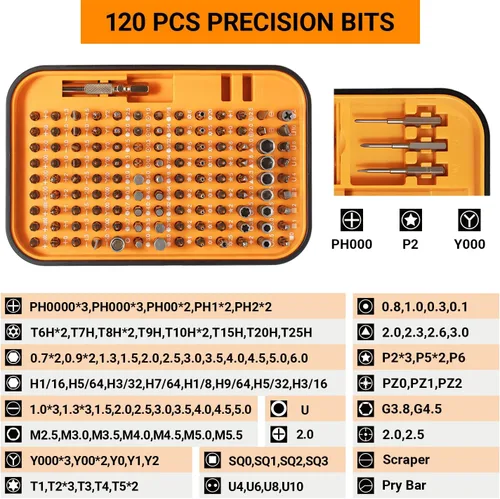 Miniatura 2 de Juego de destornilladores de precisión de 150 piezas, juego de destornilladores magnéticos electrónicos 150 en 1 con kit de herramientas