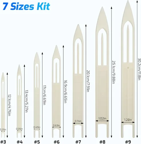Miniatura 4 de Kit de reparación de redes de pesca, 7/21 Uds., agujas de reparación de red de fundición, herramienta de pesca tamaño 3 4 5 6 7 8 9