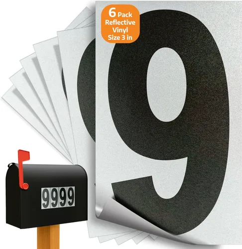 Miniatura 94 de iSYFIX Calcomanías de vinilo negro número 0 (Zero) – Paquete de 6 calcomanías de 1.5 pulgadas – Calcomanías de alta calidad, fondo reflectante