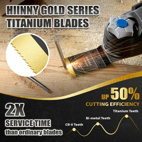 Miniatura 3 de 12 piezas de cuchillas oscilantes de titanio, juego profesional universal de cuchillas de sierra oscilantes de titanio para multiherramienta