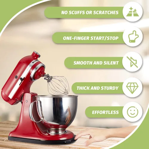 Miniatura 3 de Bandeja deslizante para mezclador para Kitchenaid 4.5-5 Qt con cabeza inclinada - Bandeja rodante de metal para encimera de cocina, deslizador