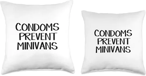 Miniatura 3 de Condoms Prevent Minivans Almohada de tiro 16x16, multicolor