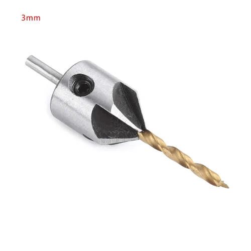 Miniatura 3 de Yosoo Health Gear Juego de 11 brocas avellanadas de acero de alto carbono con diseño en espiral de 5 flautas para perforar, biselar, desbarbar