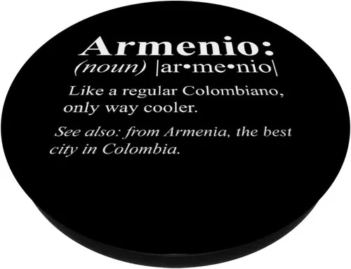 Miniatura 2 de Quindio Armenia Regalo – Colombiano Armenio Definición PopSockets Agarre y Soporte para Teléfonos y Tabletas, Negro