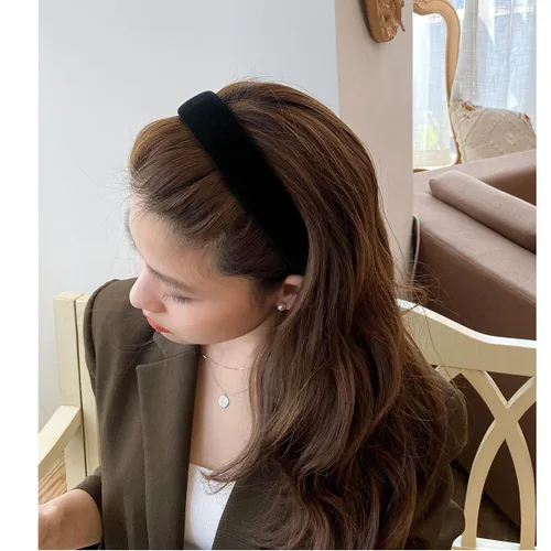 Miniatura 4 de Diademas anchas de terciopelo para mujer, diademas suaves para mujer, diademas de moda para mujeres y niñas, diadema antideslizante a la moda