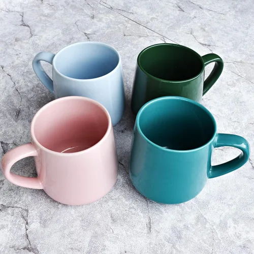 Miniatura 7 de Bosmarlin Juego de 2 tazas de café de cerámica brillante, taza de té para oficina y hogar, 18 onzas, adecuadas para lavavajillas y microondas
