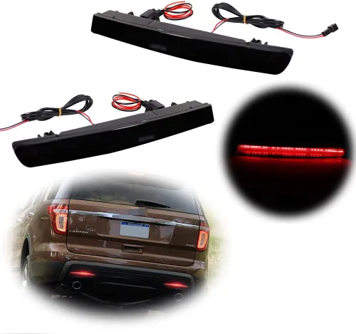 luces LED de reflector de parachoques completas con lente ahumada Compatible con Ford Explorer 2011 2012 2013 2014 2015 - Funcionan como luces de