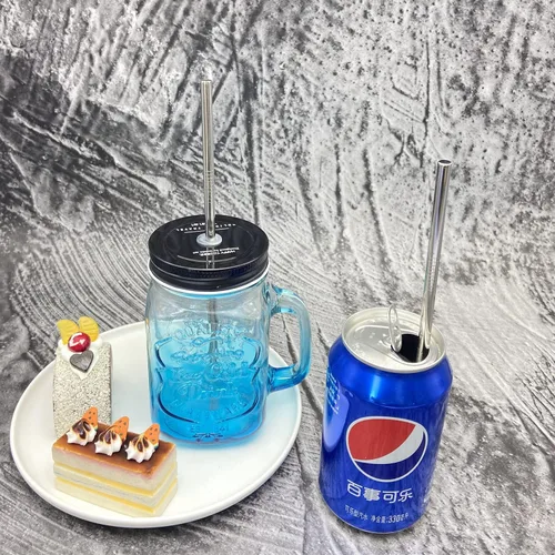 Miniatura 5 de Paquete de 24 popotes de metal reutilizables, pajitas rectas de acero inoxidable de 8.5 pulgadas para bebidas. Pajitas a granel para botellas