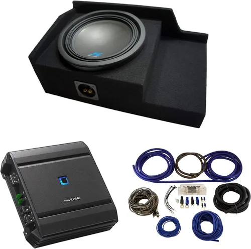 Miniatura 11 de American Sound Connection Compatible con Chevy Silverado Ext Cab Truck Alpine S-W12D4 Tipo S subwoofer de audio para coche personalizado individual