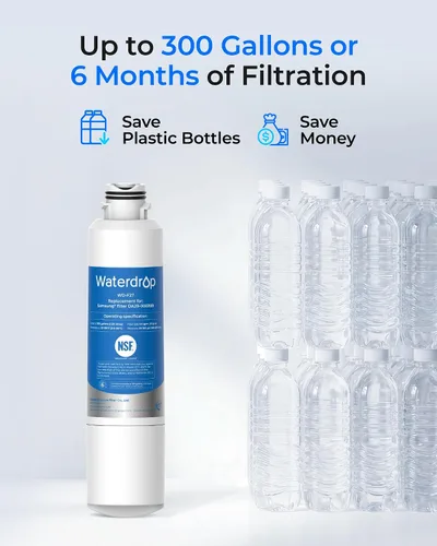 Miniatura 9 de Waterdrop DA29-00020B Filtro de agua para refrigerador, repuesto para Samsung HAF-CIN/EXP, DA29-00020B-1, RF263BEAESR, RF263TEAESG, RF4287HARS