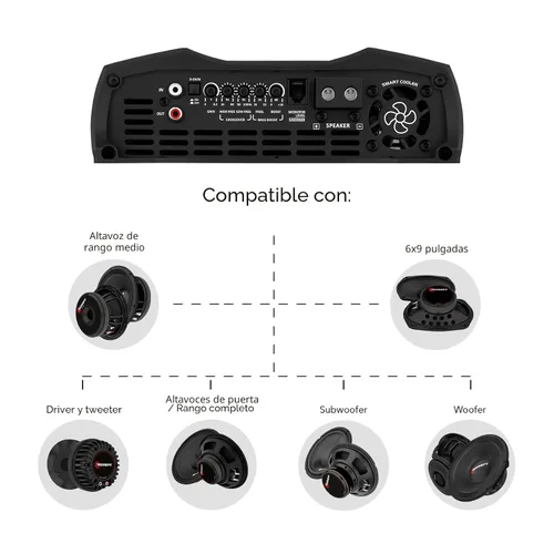 Miniatura 7 de Taramps MD 4000.1 Amplificador de audio para automóvil de 1 ohmio, amplificador de mosfet digital de rango completo de 4000 W RMS monobloque clase