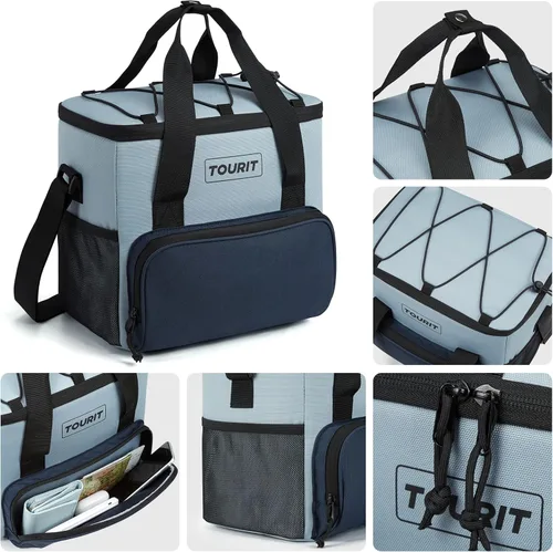 Miniatura 3 de TOURIT Bolsa de enfriador suave pequeña aislada, bolsa de enfriador de almuerzo de 24/35/46 latas, caja de hielo, enfriadores portátiles y a prueba