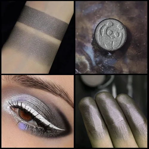 Miniatura 2 de DE'LANCI PANDA - Paleta de sombras de ojos ahumadas negras, 9 colores verdaderos, negro, gris oscuro, ahumado, gótico, paleta de maquillaje, 9 tonos