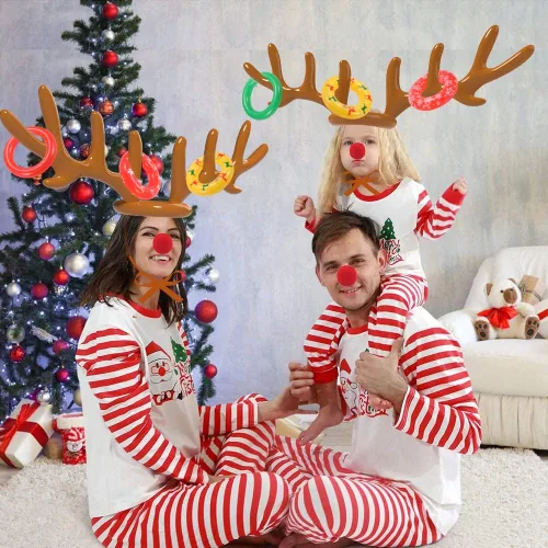 Miniatura 2 de Christmas Games Decorations, Inflatable Reindeer Antler Ring Toss Game, Stocking Stuffers for Men Women Kids Teens Adults, Christmas Party Games Fun
