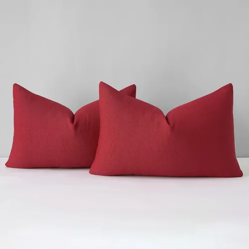 Miniatura 25 de Mixhug Juego de 2 fundas de almohada decorativas de lino para sofá y cama, cojín lumbar, color marrón claro, 12 x 20 pulgadas