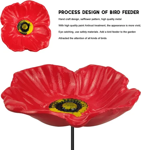 Miniatura 4 de MIXXIDEA Comedero para pájaros de girasol para exteriores, pequeña bandeja para pegar en el suelo, bonita bandeja para decoración de jardín al aire