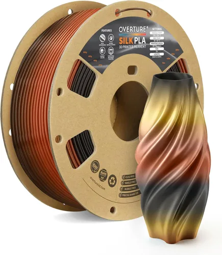 Miniatura 39 de OVERTURE - Paquete de filamento de seda PLA, sin obstrucciones, brillante, filamento metálico brillante para impresora 3D, carrete de 1 kg * 4