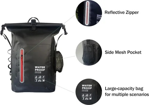 Miniatura 9 de Dry Bag - Bolsa impermeable de 25 litros, flotantes y ligeras para mujer, mochila impermeable para kayak, canotaje, pesca, remo, campamento
