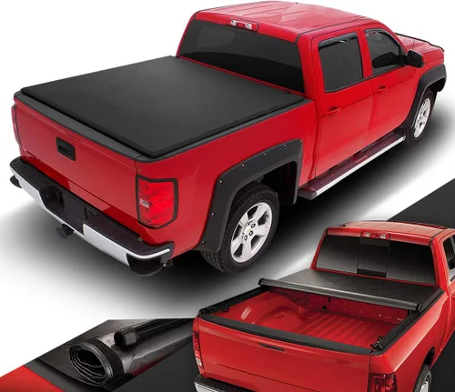 Miniatura 11 de DNA MOTORING Nueva actualización de cubierta para caja de camioneta rígida, de tres pliegues, compatible con plataforma de 6.5 pies, de modelos