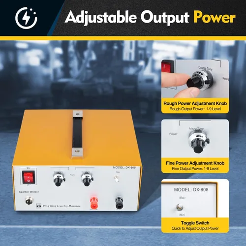 Miniatura 5 de Máquina de soldadura por puntos de joyería, soldador de puntos de brillo de pulso 110 V 80 A, máquina de soldadura por puntos portátil con mango DIY
