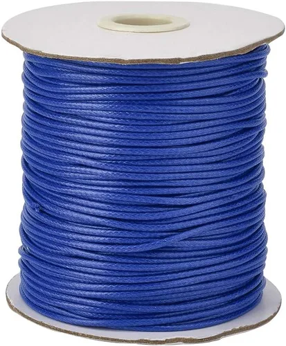 Miniatura 63 de Cheriswelry 90 yardas/rollo de 0.079 pulgadas, cordón encerado negro de poliéster coreano, joyería de cuentas, hilos para manualidades, cuerda