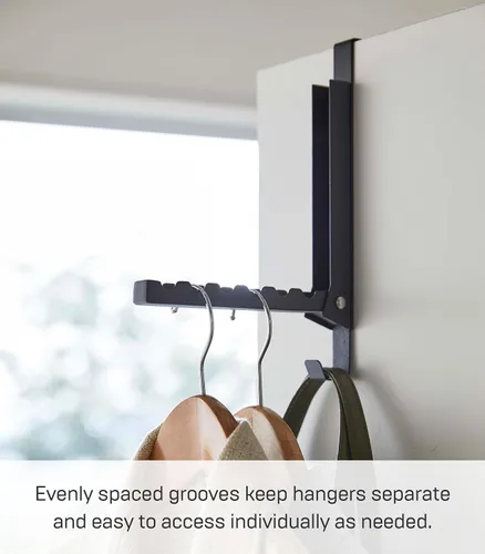 Miniatura 4 de YAMAZAKI Home Gancho inteligente para colgar sobre la puerta, organizador de abrigos, estante plegable y colapsable para entrada o armario