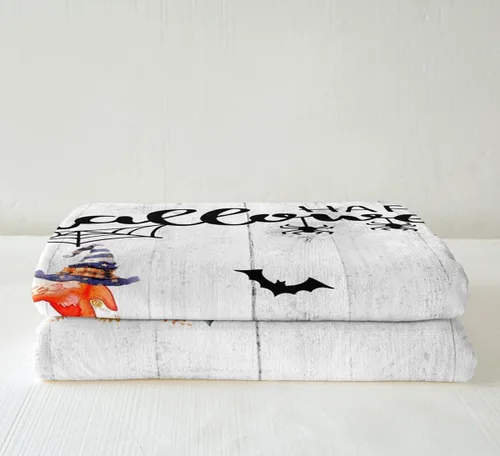 Miniatura 4 de Manfei Manta de Halloween de flamenco rosa para sofá, manta de otoño con hojas de girasol y calabaza para decoración de habitación de niños y niñas