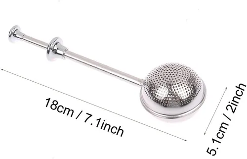 Cuchara de filtro de polvo de harina de acero inoxidable 304, varita de polvo de panadero para especias de harina de azúcar, cuchara de azúcar en