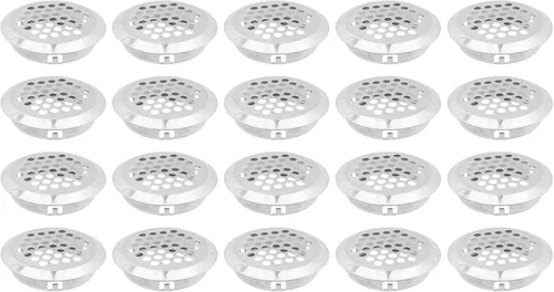 Miniatura 13 de Semetall Air Vents - Paquete de 20 rejillas de ventilación circulares de acero inoxidable de 0.748 in (0.75 pulgadas) para cocina, baño, gabinete