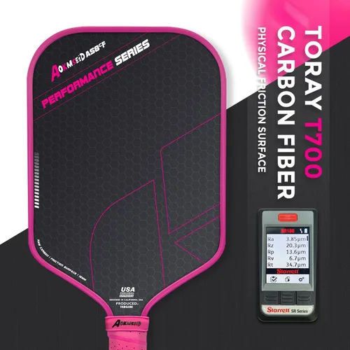Miniatura 2 de AKS Performance Series Pickleball Paddles Set - Toray T700 Raw Carbon Fiber Pickleball Paddle with Friction Surface, 16mm Powerful Polymer Core, Rosa