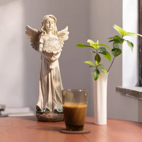 Miniatura 2 de Estatua de ángel para jardín, estatuas solares de jardín de 16.3 pulgadas con luces solares, figuras de ángel, regalos de jardinería para madre