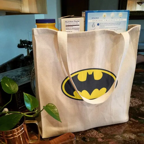 Miniatura 3 de Batman Classic Bat Shield Logo Comestibles Bolsa de viaje reutilizable, Multi, Grande
